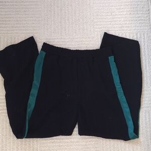 Maje Women's Black Joggers with Green Stripes